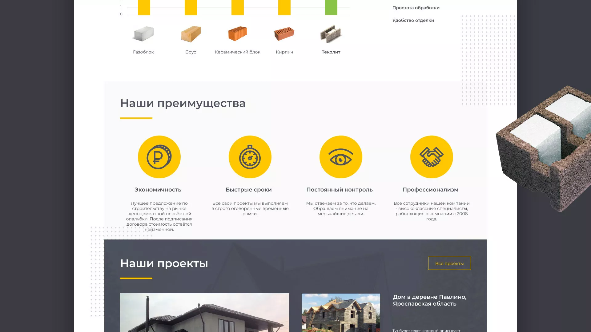 Создание сайта для строительной компании «ЭКОДОМ» в Теберде