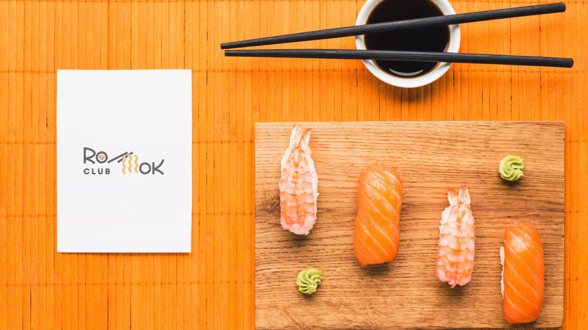 Создание логотипа суши-бара «Roll Wok Club» в Теберде