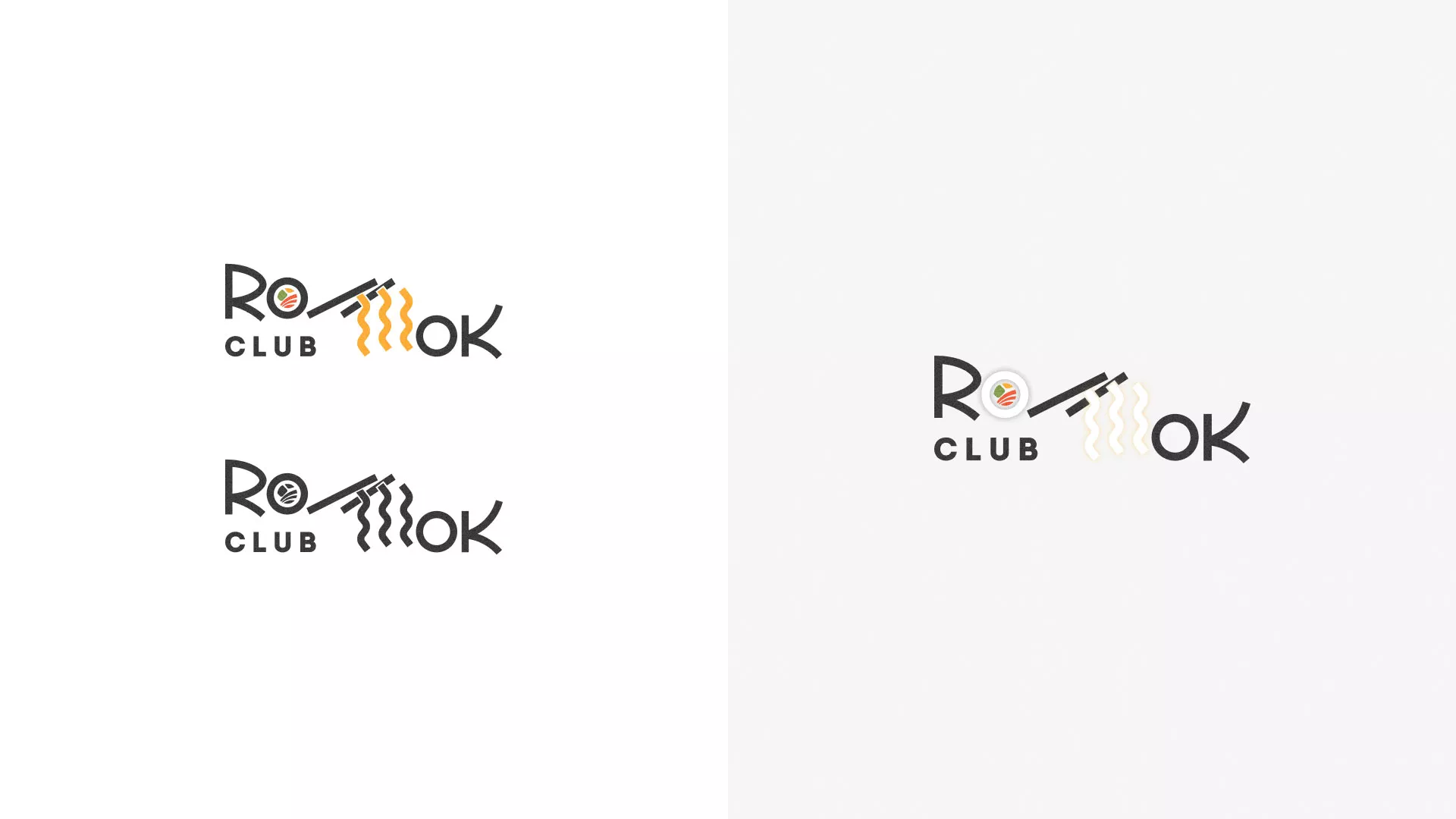 Создание логотипа суши-бара «Roll Wok Club» в Теберде
