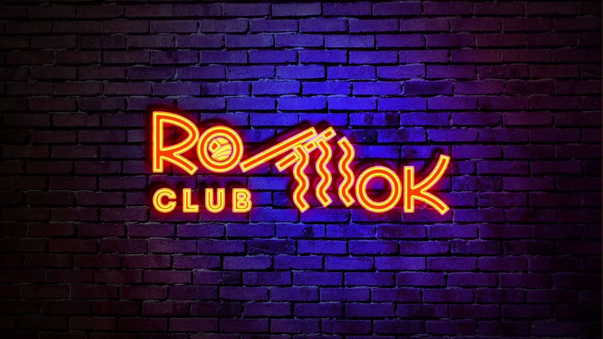 Разработка светящейся интерьерной вывески суши-бара «Roll Wok Club» в Теберде